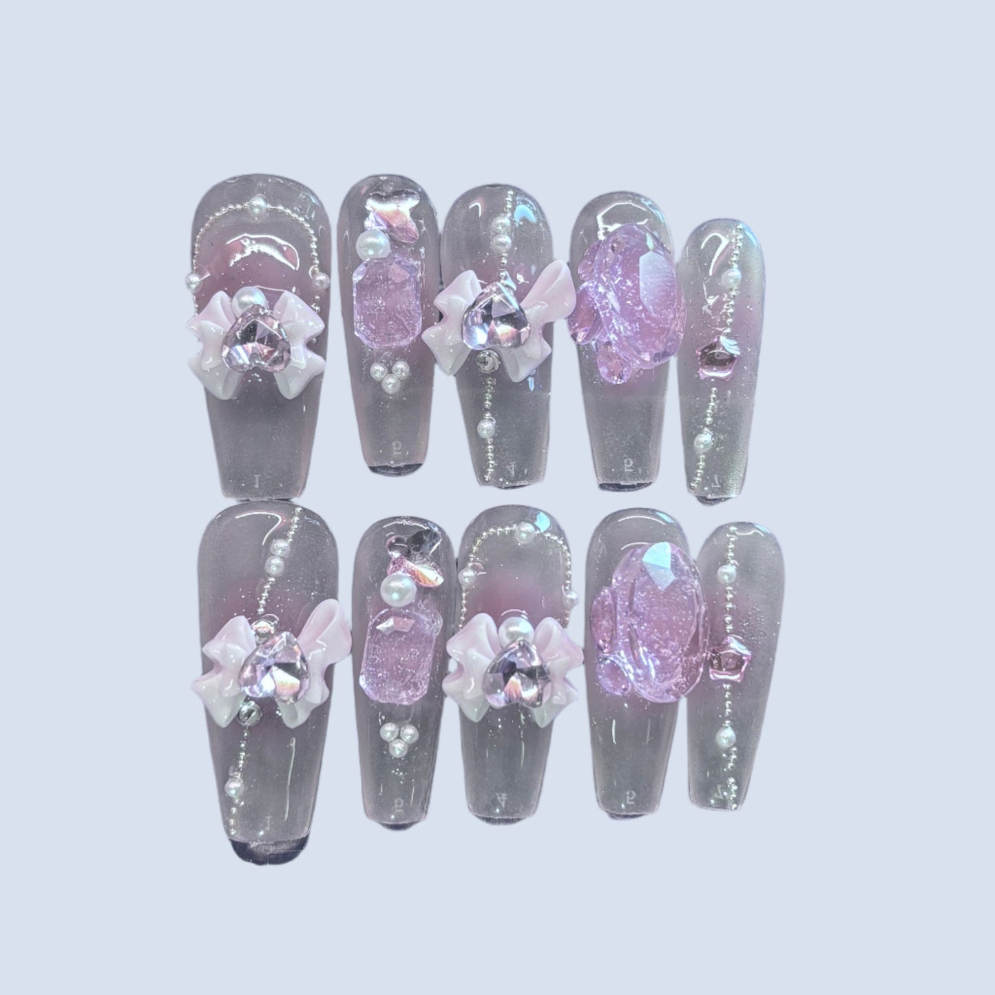 Pink Sparkles Nail Set